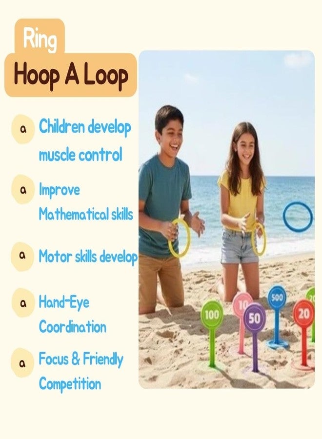 MUREN® 2-in-1 Ring Toss & Target Throw Game for Kids | Indoor Outdoor Plastic Toy | Toss The Ring on Target Hoopy Loopy Game Children - Image 3
